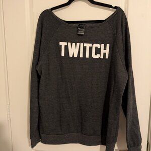 Grey/Black Twitch TV Sweater Sweatshirt Long Sleeve